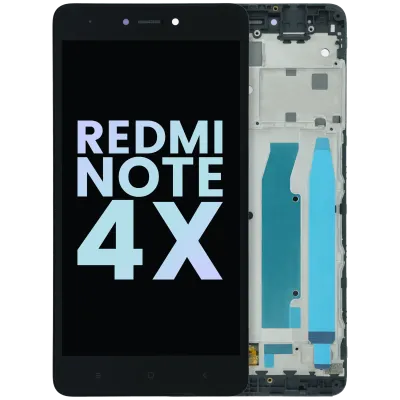 Дисплейний модуль (OLED) для Xiaomi Redmi Note 4x з рамкою (Genuine OEM) (Matte Black)