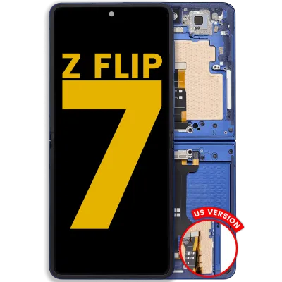 Внутрішній дисплейний модуль (OLED) з рамкою для Samsung Galaxy Z Flip 7 5G (US & International) (Refurbished) (Blue Shadow)