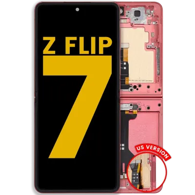 Внутрішній дисплейний модуль (OLED) з рамкою для Samsung Galaxy Z Flip 7 5G (US & International) (Refurbished) (Coral Red)