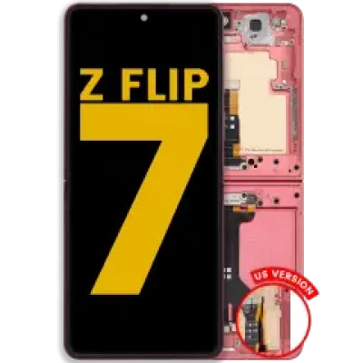 Внутрішній дисплейний модуль (OLED) з рамкою для Samsung Galaxy Z Flip 7 5G (US & International) (Refurbished) (Coral Red)