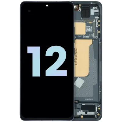 OLED Assembly With Frame For Xiaomi 12 (Genuine OEM) (Tarnish Black)