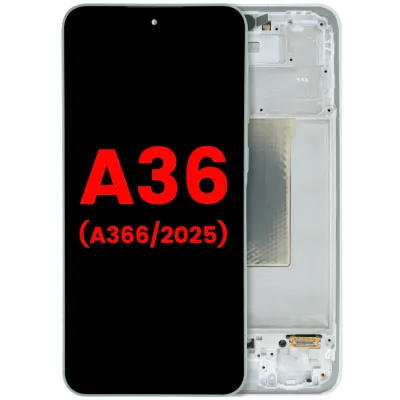 Дисплейний модуль (OLED) з рамкою для Samsung Galaxy A36 5G (A366 / 2025) (Aftermarket Plus) (Lime)