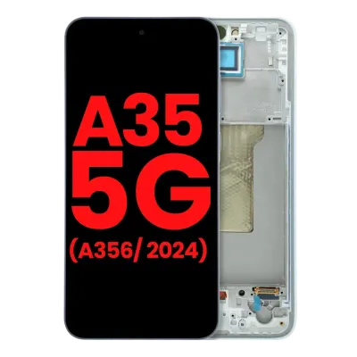 Дисплейний модуль (OLED) з рамкою для Samsung Galaxy A35 5G (A356 / 2024) (Aftermarket Plus) (Iceblue)
