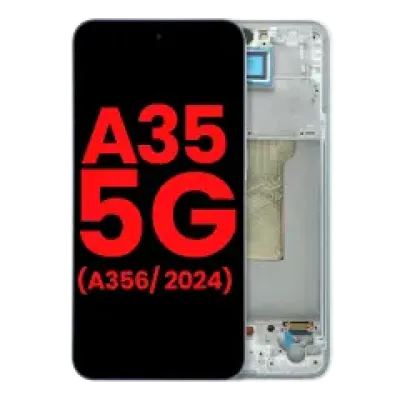 Дисплейний модуль (OLED) з рамкою для Samsung Galaxy A35 5G (A356 / 2024) (Aftermarket Plus) (Iceblue)