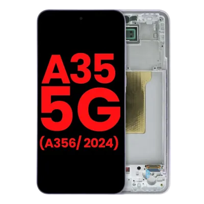 Дисплейний модуль (OLED) з рамкою для Samsung Galaxy A35 5G (A356 / 2024) (Aftermarket Plus) (Lilac)