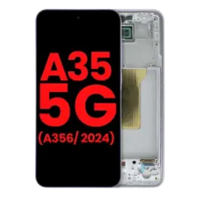 Дисплейний модуль (OLED) з рамкою для Samsung Galaxy A35 5G (A356 / 2024) (Aftermarket Plus) (Lilac)