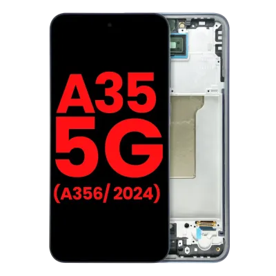 Дисплейний модуль (OLED) з рамкою для Samsung Galaxy A35 5G (A356 / 2024) (Aftermarket Plus) (Navy)