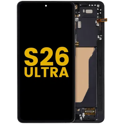 Дисплейний модуль (OLED) з рамкою для Samsung Galaxy S26 Ultra 5G (US & International) (Refurbished) (чорний)