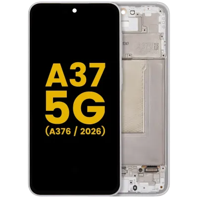 Дисплейний модуль (OLED) з рамкою для Samsung Galaxy A37 5G (A376 / 2026) (Refurbished) (білий)