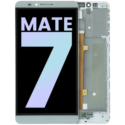 Дисплейний модуль з рамкою для Huawei Mate 7 (2014) (Genuine OEM) (білий)