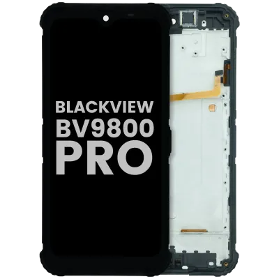 Дисплейний модуль з рамкою для Blackview BV9800 Pro (Used OEM Pull Grade A) (чорний)