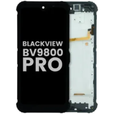 Дисплейний модуль з рамкою для Blackview BV9800 Pro (Used OEM Pull Grade A) (чорний)