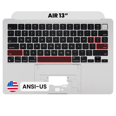 Top Case with Keyboard (ANSI US) For MacBook Air 13" A2681 (2022) (Used OEM Pull: Grade B) (Silver)