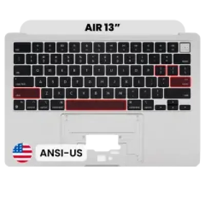 Топкейс з клавіатурою (ANSI US) для MacBook Air 13" A2681 (2022) (Used OEM Pull: Grade B) (сріблястий)