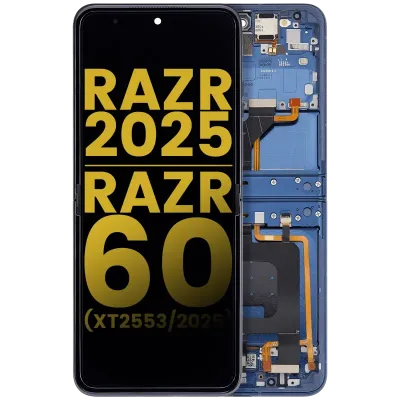 Дисплейний модуль (OLED) з рамкою для Motorola Razr 2025 / Razr 60 (XT2553 / 2025) (Refurbished) (Gibraltar Sea)