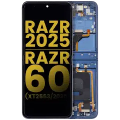Дисплейний модуль (OLED) з рамкою для Motorola Razr 2025 / Razr 60 (XT2553 / 2025) (Refurbished) (Gibraltar Sea)