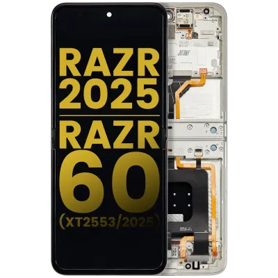 Дисплейний модуль (OLED) з рамкою для Motorola Razr 2025 / Razr 60 (XT2553 / 2025) (Refurbished) (Lightest Sky)