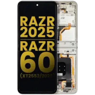 Дисплейний модуль (OLED) з рамкою для Motorola Razr 2025 / Razr 60 (XT2553 / 2025) (Refurbished) (Lightest Sky)