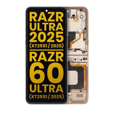 Дисплейний модуль (OLED) з рамкою для Motorola Razr Ultra 2025 (XT2551 / 2025) / Razr 60 Ultra (XT2551 / 2025) (Refurbished) (Mountain Trail)