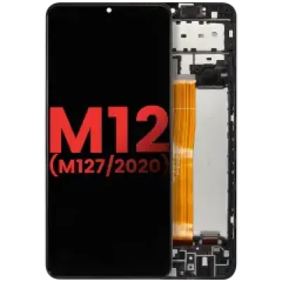 Дисплейний модуль для Samsung Galaxy M12 (M127 / 2020) з рамкою (Aftermarket Plus) (всі кольори)
