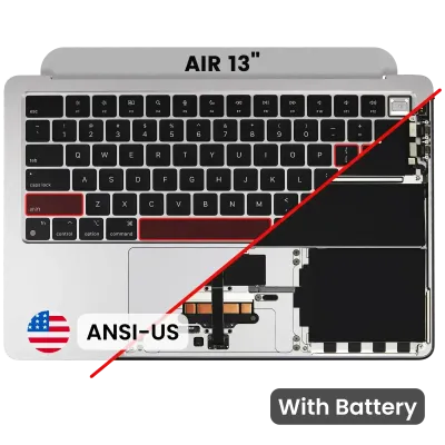 Топкейс з акумулятором і клавіатурою (ANSI US) для MacBook Air 13" A3113 (2024) (сріблястий)