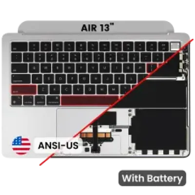 Топкейс з акумулятором і клавіатурою (ANSI US) для MacBook Air 13" A3113 (2024) (сріблястий)