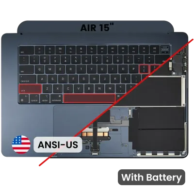 Топкейс з акумулятором і клавіатурою (ANSI US) для MacBook Air 15" A3114 (2024) (Midnight)