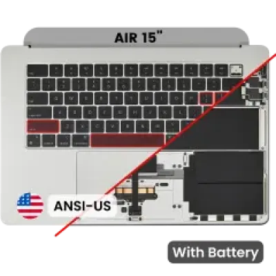 Топкейс з акумулятором і клавіатурою (ANSI US) для MacBook Air 15" A3114 (2024) (сріблястий)