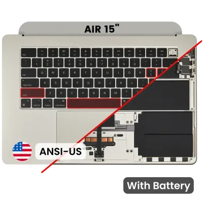 Топкейс з акумулятором і клавіатурою (ANSI US) для MacBook Air 15" A3114 (2024) (Starlight)