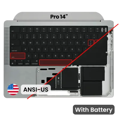 Топкейс з акумулятором і клавіатурою (ANSI US) для MacBook Pro 14" A2442 (2021) / A2779 (2023) (Used OEM Pull: Grade B/C) (Space Gray)