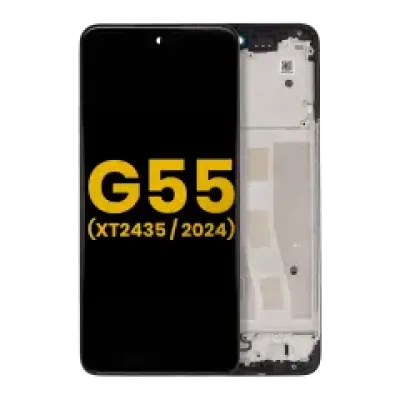 Дисплейний модуль (LCD) з рамкою для Motorola Moto G55 5G (XT2435 / 2024) (Refurbished) (усі кольори)