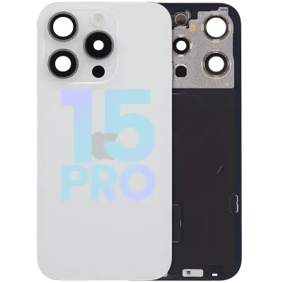 Back Glass w/ MagSafe Magnet & NFC & Flashlight Flex For iPhone 15 Pro (Service Pack) (White Titanium)