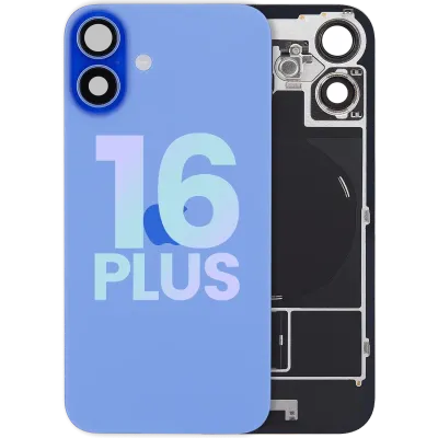 Back Glass w/ MagSafe Magnet & NFC & Flashlight Flex For iPhone 16 Plus (Service Pack) (Ultramarine)