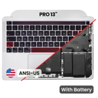 Топкейс з акумулятором і клавіатурою (ANSI US) для MacBook Pro 13" A2251 (2020) (Used OEM Pull: Grade B/C) (сріблястий)