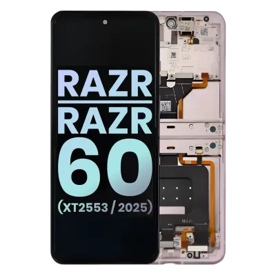 Дисплейний модуль (OLED) з рамкою для Motorola Razr / Razr 60 (XT2553 / 2025) (Genuine OEM) (Parfait Pink)