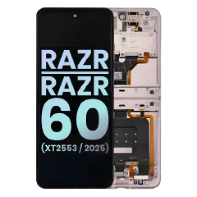 Дисплейний модуль (OLED) з рамкою для Motorola Razr / Razr 60 (XT2553 / 2025) (Genuine OEM) (Parfait Pink)