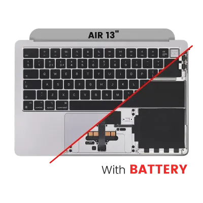 Топкейс з акумулятором і клавіатурою (ISO UK) для MacBook Air 13" A2681 (2022) (Used OEM Pull: Grade B/C) (сріблястий)