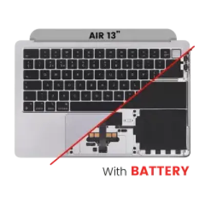 Топкейс з акумулятором і клавіатурою (ISO UK) для MacBook Air 13" A2681 (2022) (Used OEM Pull: Grade B/C) (сріблястий)