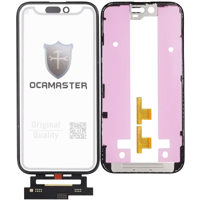 OCA Master 4-in-1 Short Flex (Digitizer Touch With Glass + OCA + Frame Pre-installed) For iPhone 15