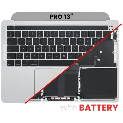 Топкейс з акумулятором і клавіатурою (ISO UK) для MacBook Pro 13" A2289 (2020) (сріблястий)