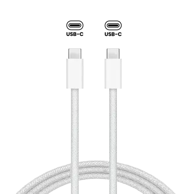 Плетений кабель зарядки Apple USB-C — USB-C 240 Вт для MacBook Pro / MacBook Air / iPad Pro (2 м / 6 фт) (новий оригінал, оптова упаковка)