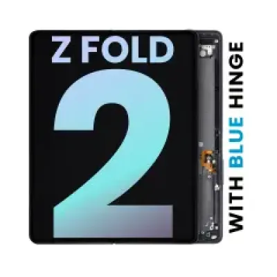 Внутрішній дисплейний модуль (OLED) з рамкою для Samsung Galaxy Z Fold 2 5G (US & International) (Service Pack) (Mystic Black з синьою петлею)