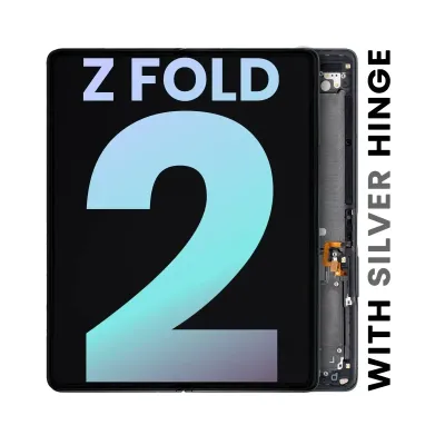 Внутрішній дисплейний модуль (OLED) з рамкою для Samsung Galaxy Z Fold 2 5G (US & International) (Service Pack) (Mystic Black зі сріблястою петлею)