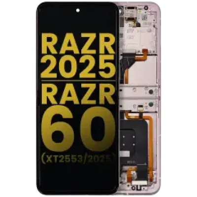 Дисплейний модуль (OLED) з рамкою для Motorola Razr 2025 / Razr 60 (XT2553 / 2025) (Refurbished) (Parfait Pink)