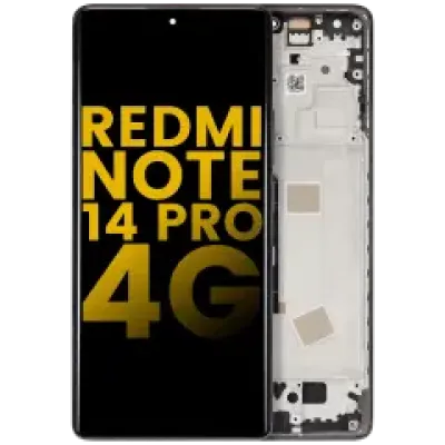 Дисплейний модуль (OLED) з рамкою для Xiaomi Redmi Note 14 Pro 4G (Refurbished) (Midnight Black)