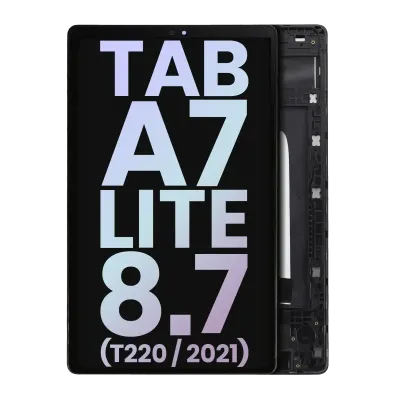 Дисплейний модуль (LCD) з рамкою для Samsung Galaxy Tab A7 Lite 8.7" (T220) (2021) (WiFi Version) (Service Pack) (чорний)