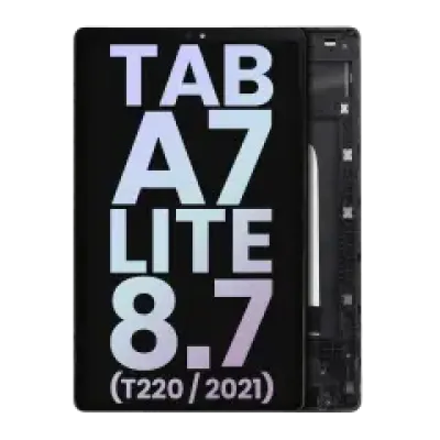 Дисплейний модуль (LCD) з рамкою для Samsung Galaxy Tab A7 Lite 8.7" (T220) (2021) (WiFi Version) (Service Pack) (чорний)