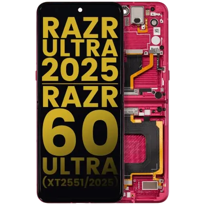 Дисплейний модуль (OLED) з рамкою для Motorola Razr Ultra 2025 (XT2551 / 2025) / Razr 60 Ultra (XT2551 / 2025) (Refurbished) (Cabaret)