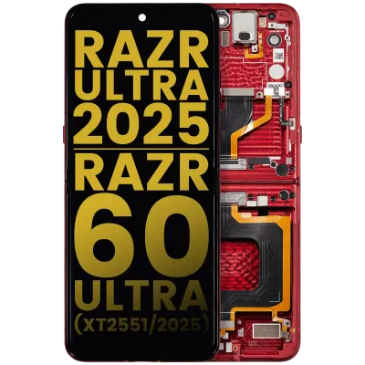 Дисплейний модуль (OLED) з рамкою для Motorola Razr Ultra 2025 (XT2551 / 2025) / Razr 60 Ultra (XT2551 / 2025) (Refurbished) (Rio Red)