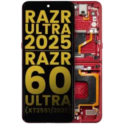 Дисплейний модуль (OLED) з рамкою для Motorola Razr Ultra 2025 (XT2551 / 2025) / Razr 60 Ultra (XT2551 / 2025) (Refurbished) (Rio Red)